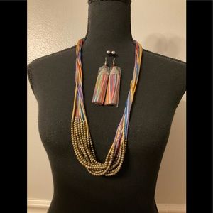 Jewelry Bundle! Boho style multicolored beaded Necklace, earrings, bracelets!